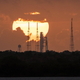NASA’s Space Launch System on the launch pad at Kennedy Space Center in Florida.